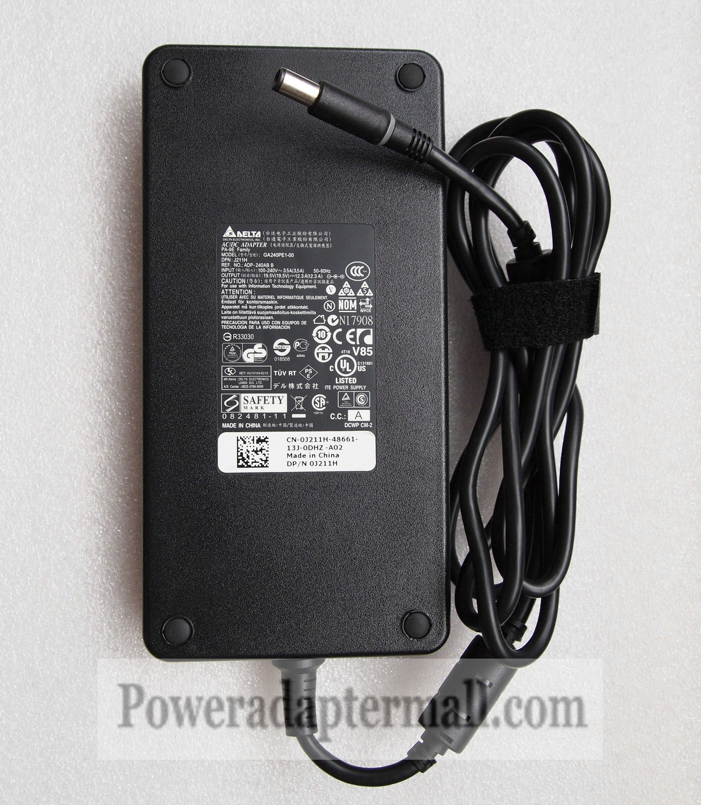 19.5V 12.3A Original Dell ADP-240AB ADP-240AB B AC Adapter Cord - Click Image to Close